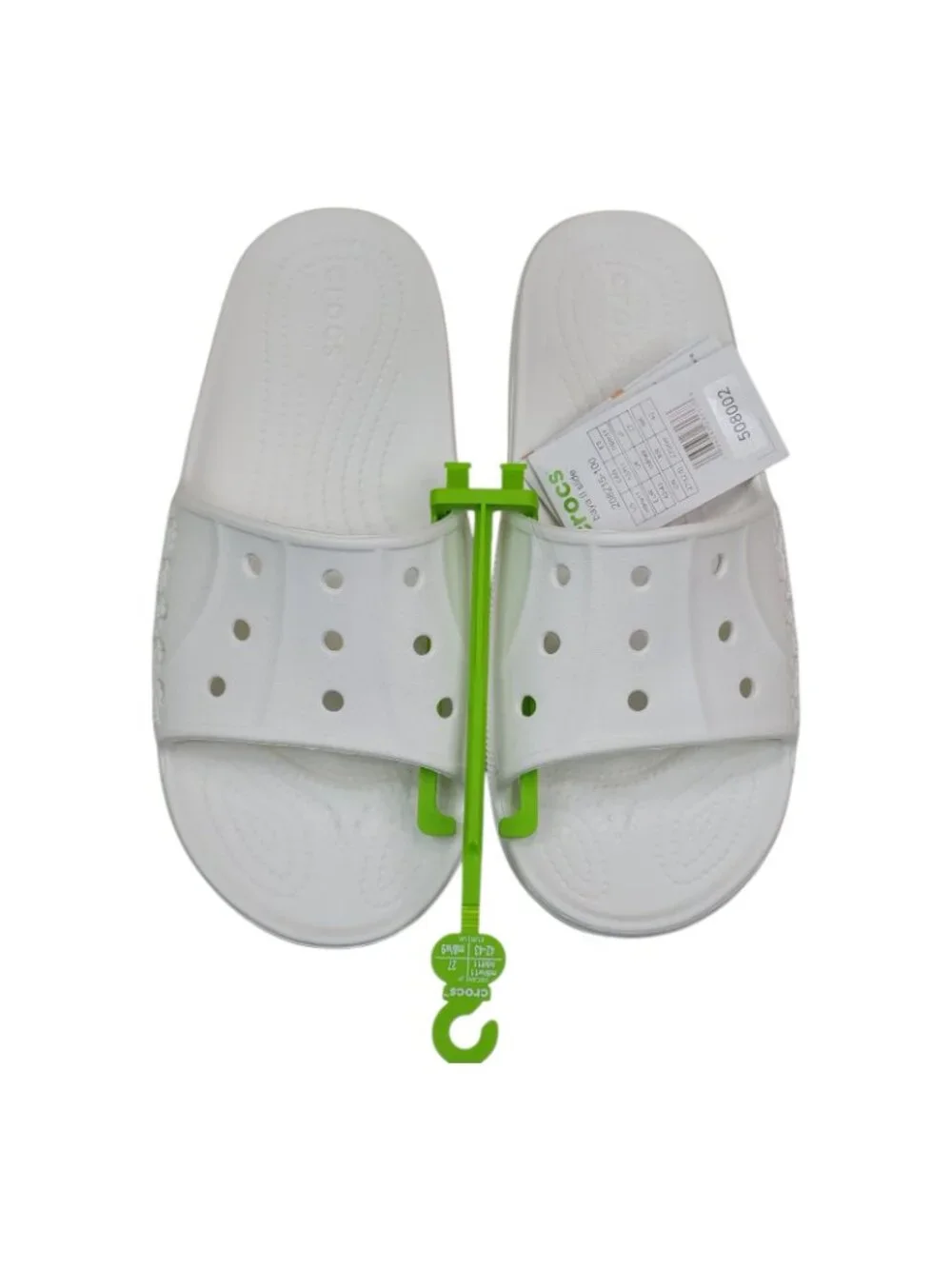 Crocs Baya II Slide Sandals White M9 W11 Lightweight Slip-Resistant Shower Shoes